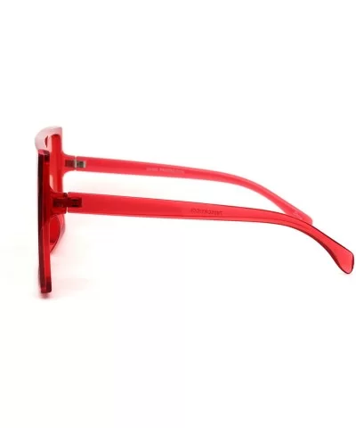 Unique Square Oversize Rectangular Flat Top Mob Sunglasses - Red - C218AH95I73 $7.59 Oversized