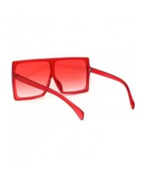 Unique Square Oversize Rectangular Flat Top Mob Sunglasses - Red - C218AH95I73 $7.59 Oversized