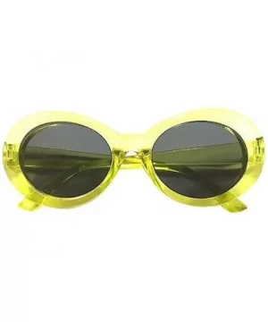 Clout Goggles Unisex Sunglasses Oval Plastic Frame Mirrored Lens - E - C018DTTAGSG $6.39 Square