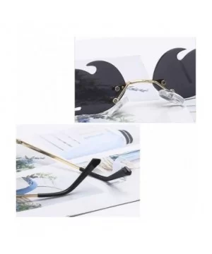 Women Vintage Sunglasses Fire Mirror Metal Rimless Sun Glasses for Men Narrow Eyewear - Silver Mirror - CM18WW608S2 $5.96 Rim...