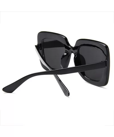 Sparkling Square Frame Rhinestone Sunglasses Fashion Retro Sunglasses - Black Gray Lens - CU199LMSZZI $23.10 Square