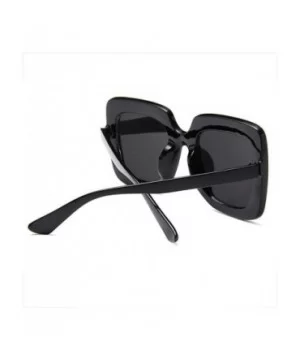 Sparkling Square Frame Rhinestone Sunglasses Fashion Retro Sunglasses - Black Gray Lens - CU199LMSZZI $23.10 Square