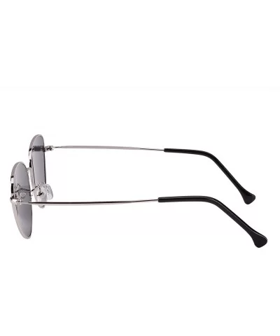 Womens Cat Eye Mod Metal Glasses Fashion Sunglasses - Silver / Grey Lens - CR1868IRSX7 $8.94 Goggle