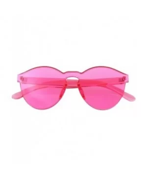 Mono Block Rimless PC Color Tone Lens Sunglasses Eyewear Glasses - Pink - CX18KKWRKE2 $6.49 Round