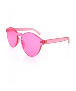 Mono Block Rimless PC Color Tone Lens Sunglasses Eyewear Glasses - Pink - CX18KKWRKE2 $6.49 Round