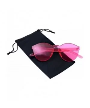 Mono Block Rimless PC Color Tone Lens Sunglasses Eyewear Glasses - Pink - CX18KKWRKE2 $6.49 Round