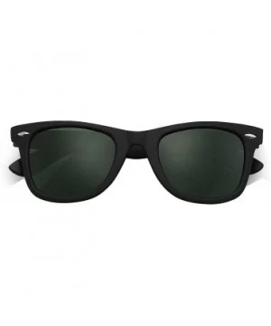 Stylish 80th Retro Unisex Polarized Sunglasses UV400 Classic Vintage Chic - Black -Green - CI18DUYTSN7 $5.53 Sport