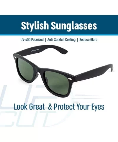 Stylish 80th Retro Unisex Polarized Sunglasses UV400 Classic Vintage Chic - Black -Green - CI18DUYTSN7 $5.53 Sport