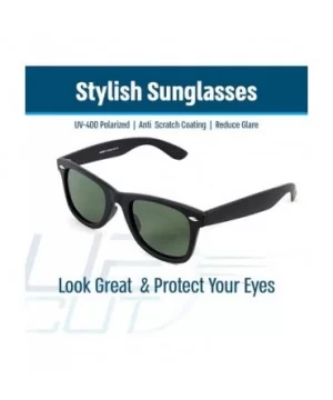 Stylish 80th Retro Unisex Polarized Sunglasses UV400 Classic Vintage Chic - Black -Green - CI18DUYTSN7 $5.53 Sport