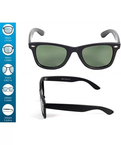 Stylish 80th Retro Unisex Polarized Sunglasses UV400 Classic Vintage Chic - Black -Green - CI18DUYTSN7 $5.53 Sport