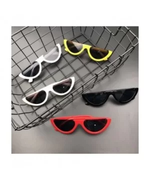 Cat's Eye Sunglasses Triangle Half Frame - Retro Sunglasses for Women Vintage Super Cool Sunglasses - CB189X5WGND $6.88 Cat Eye