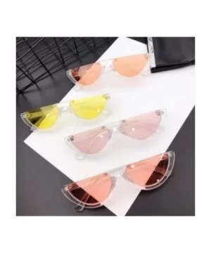 Cat's Eye Sunglasses Triangle Half Frame - Retro Sunglasses for Women Vintage Super Cool Sunglasses - CB189X5WGND $6.88 Cat Eye