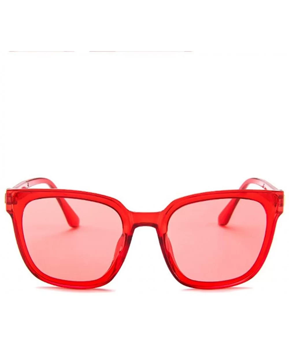 Polarized Fashion Sunglasses-Mirrored Lens Goggle Eyewear - Red - CK18OZ732RO $5.60 Sport