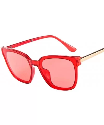 Polarized Fashion Sunglasses-Mirrored Lens Goggle Eyewear - Red - CK18OZ732RO $5.60 Sport