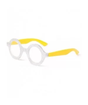 Newbee Fashion Round Costume Glitter Party Halloween Glasses - Silver/Yellow - CL12MZB45WP $7.99 Round