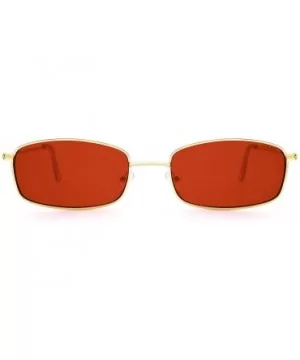 Fashion Vintage Metal Frame Sunglasses for Men and Women UV 400 Protection - Golden Frame Red Lens - CQ18RDIXQ7W $7.95 Round