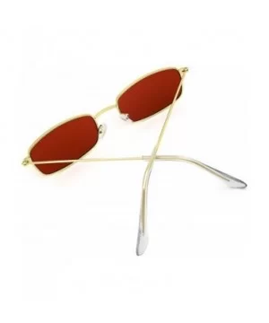 Fashion Vintage Metal Frame Sunglasses for Men and Women UV 400 Protection - Golden Frame Red Lens - CQ18RDIXQ7W $7.95 Round