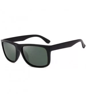 Fashion Classic Polarized Sunglasses Men Vintage Design Square Women Shades - Black Green - CL197I0WSOO $7.87 Square