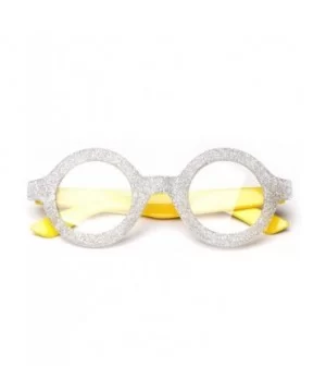 Newbee Fashion Round Costume Glitter Party Halloween Glasses - Silver/Yellow - CL12MZB45WP $7.99 Round