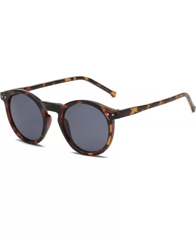 Retro Vintage Fashion Circle Round Women Men Designer Sunglasses - Tortoise - CQ18I53ECHH $6.54 Round