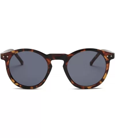 Retro Vintage Fashion Circle Round Women Men Designer Sunglasses - Tortoise - CQ18I53ECHH $6.54 Round