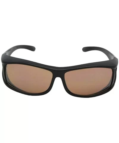 Medium Non Polarized Fit Over Sunglasses F11 - Black Frame-non Polarized Amber Lens - C118CQOZYT0 $16.27 Wrap