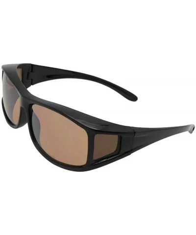 Medium Non Polarized Fit Over Sunglasses F11 - Black Frame-non Polarized Amber Lens - C118CQOZYT0 $16.27 Wrap