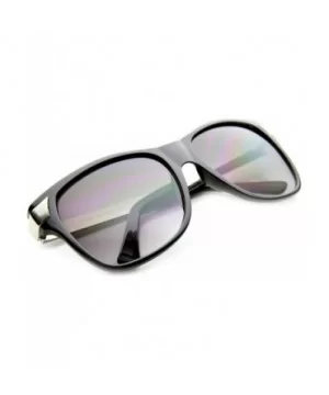 Premium High Fashion Metal Temple Mod Horn Rimmed Sunglasses - Black-silver Lavender - CX11XWW6N2J $6.44 Wayfarer