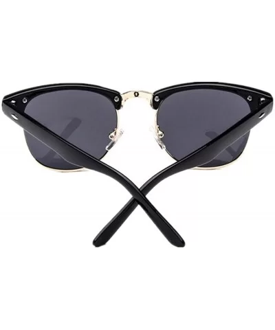 Half Metal Sunglasses Men Women Eyeglasses Mirror SunGlass Fashion Gafas De Sol Leopard Driving Sun Glasses - Tea - CG197Y770...