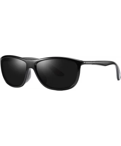 Polarized Sunglasses Protection Eyeglasses - Black-black - C718U23WLQX $20.15 Rimless