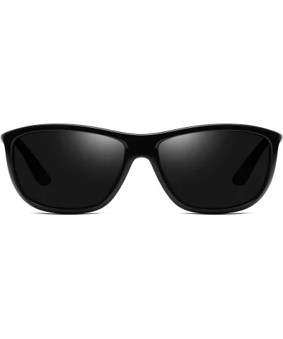 Polarized Sunglasses Protection Eyeglasses - Black-black - C718U23WLQX $20.15 Rimless