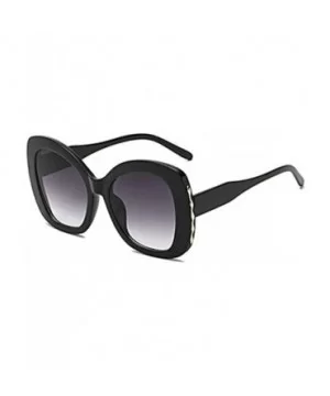 fashion Shade Sunglasses Retro glasses Men and women Sunglasses - Black - CL18LLCEXOS $7.84 Oval