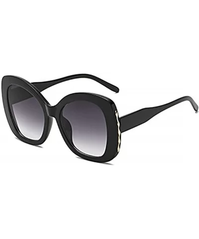 fashion Shade Sunglasses Retro glasses Men and women Sunglasses - Black - CL18LLCEXOS $7.84 Oval