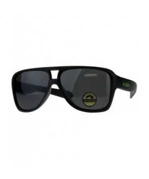 Polarized Lens Kush Sunglasses Mens Matte Black Racer Frame UV 400 - Black/Green - CF18KOSZ3Z2 $6.53 Sport