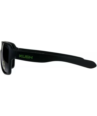 Polarized Lens Kush Sunglasses Mens Matte Black Racer Frame UV 400 - Black/Green - CF18KOSZ3Z2 $6.53 Sport