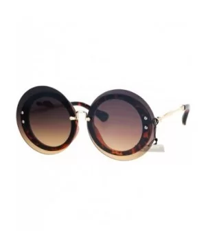 Womens Sunglasses Round Circle Oversized Lens Over Frame UV 400 - Tortoise (Brown Smoke) - CE1848KYMMO $9.25 Round