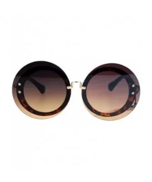 Womens Sunglasses Round Circle Oversized Lens Over Frame UV 400 - Tortoise (Brown Smoke) - CE1848KYMMO $9.25 Round