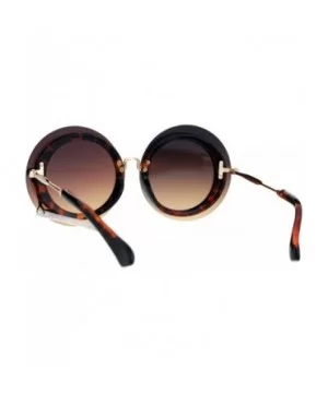 Womens Sunglasses Round Circle Oversized Lens Over Frame UV 400 - Tortoise (Brown Smoke) - CE1848KYMMO $9.25 Round