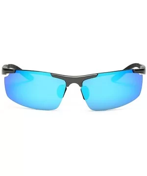 Men's Dark Mirrored Sunglasses Polarized- Rectangular Rimless Sun Eyewear Fashion for Outdoor Sport - CB196AU6IAS $20.05 Rimless