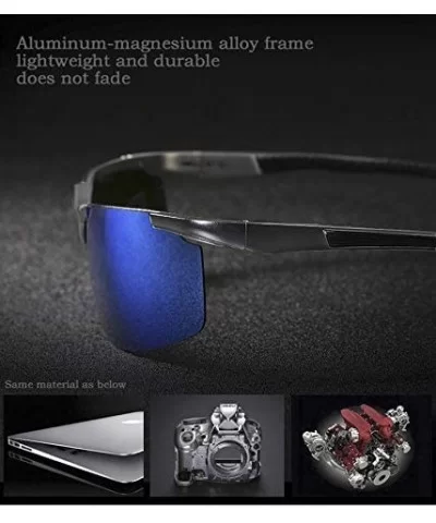 Men's Dark Mirrored Sunglasses Polarized- Rectangular Rimless Sun Eyewear Fashion for Outdoor Sport - CB196AU6IAS $20.05 Rimless