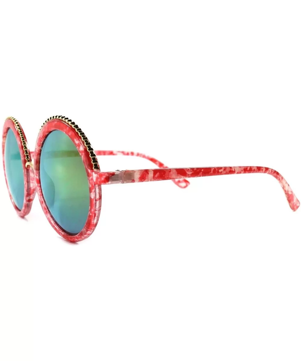 Chic Designer Fashion Classic Style Mirrored Lens Circle Round Womens Sunglasses - C018023X5HA $10.67 Round