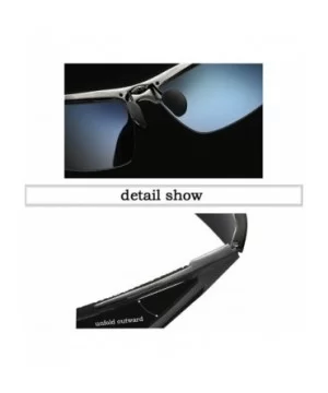 Men's Dark Mirrored Sunglasses Polarized- Rectangular Rimless Sun Eyewear Fashion for Outdoor Sport - CB196AU6IAS $20.05 Rimless