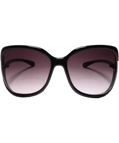 Womens Oversized Designer Retro Fashion Black Bifocal 2.50 Reading Sunglasses - CW195D3S43U $15.64 Oversized