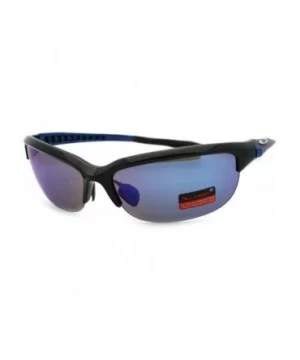 Mens Light Baseball Half Rim Sports Warp Plastic Frame Sunglasses - Blue - C611LUNFH0V $7.12 Sport