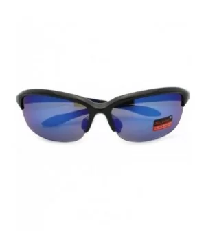 Mens Light Baseball Half Rim Sports Warp Plastic Frame Sunglasses - Blue - C611LUNFH0V $7.12 Sport