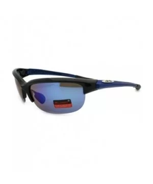 Mens Light Baseball Half Rim Sports Warp Plastic Frame Sunglasses - Blue - C611LUNFH0V $7.12 Sport