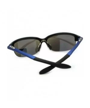 Mens Light Baseball Half Rim Sports Warp Plastic Frame Sunglasses - Blue - C611LUNFH0V $7.12 Sport