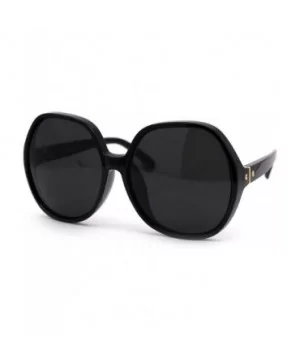 Womens Minimal Oversize Round Butterfly Designer Sunglasses - All Black - CV1956SGECI $10.03 Butterfly