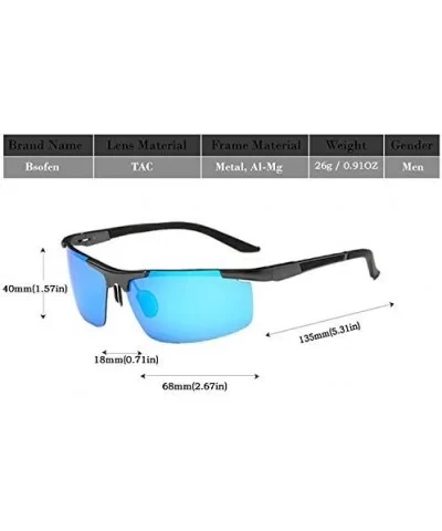 Men's Dark Mirrored Sunglasses Polarized- Rectangular Rimless Sun Eyewear Fashion for Outdoor Sport - CB196AU6IAS $20.05 Rimless