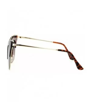 Retro Luxury Diva Runway Womens Half Rim Cat Eye Sunglasses - Tortoise - CE12D7IOONH $9.52 Cat Eye